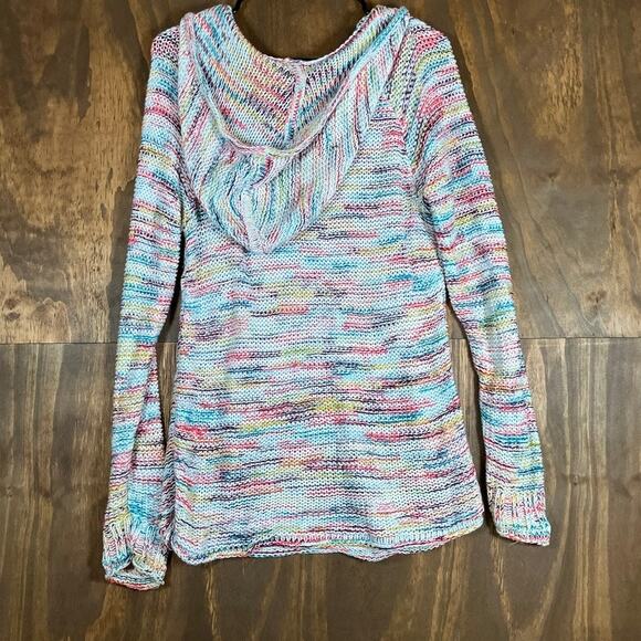 Eddie Bauer Womens Sweater Multicolor Knitted V Neck Pullover Hoodie Large - Picture 10 of 12